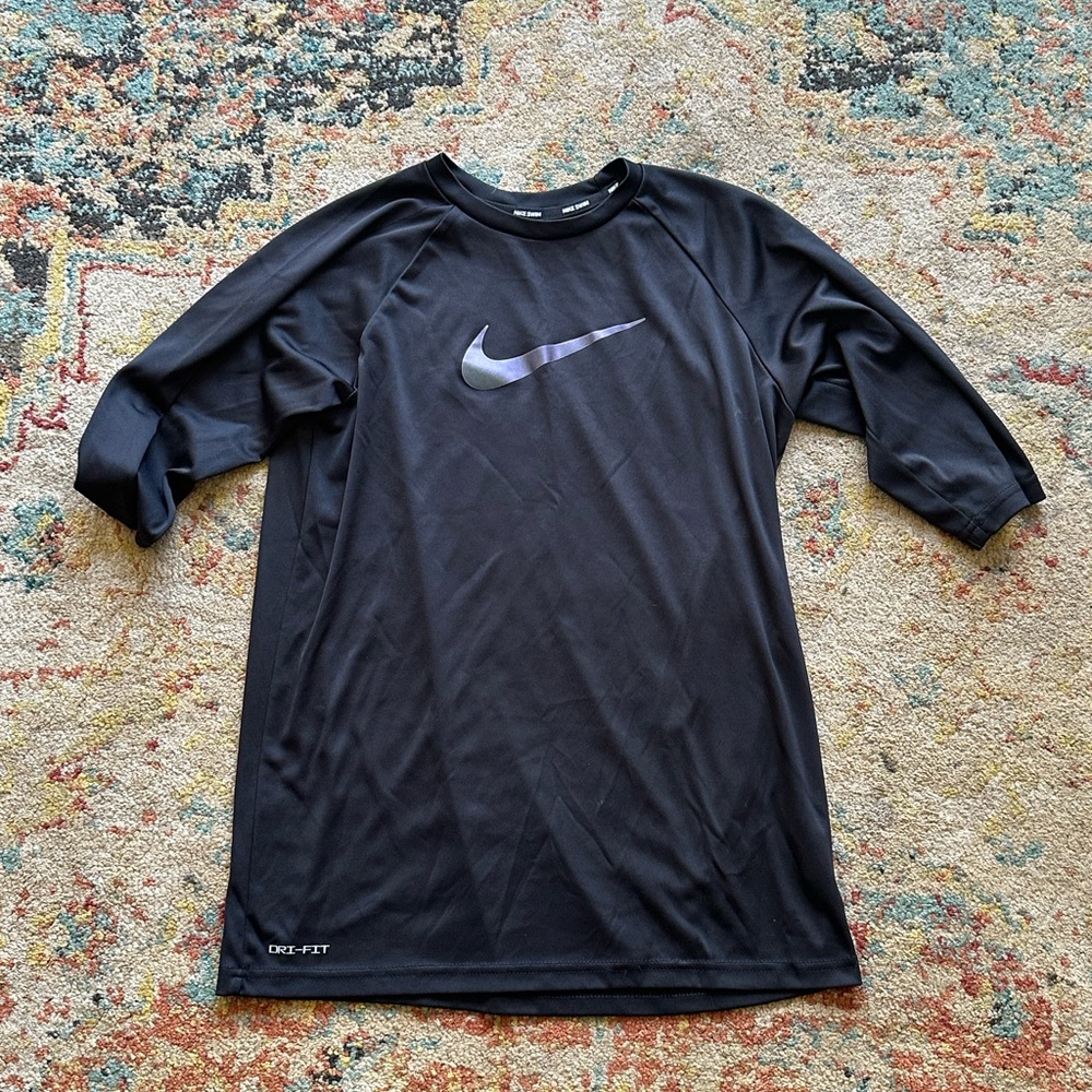 Nike Black Sleeve Kids Swim Rashguard